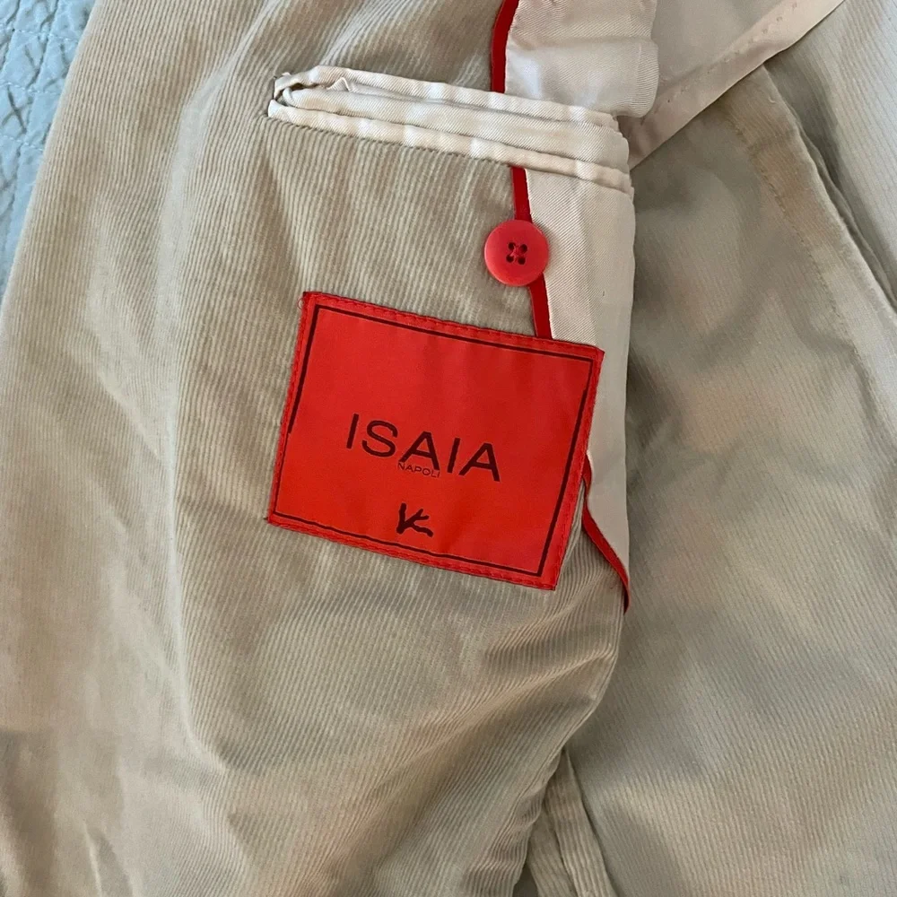 ISAIA Made in Italy Aquacord Patch Pocket Deconstructed‎ Corduroy Jacket Size 48